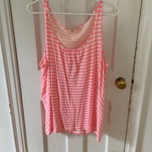 J Crew pink & cream summer top